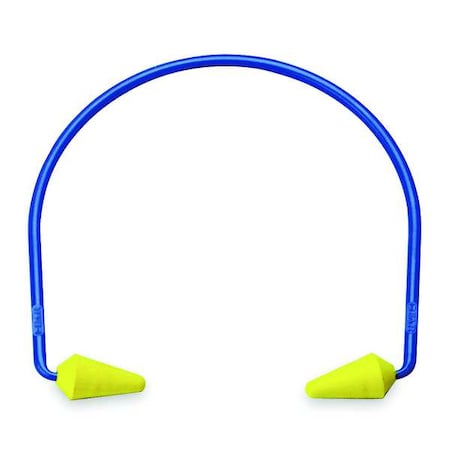 E-A-R Caboflex Reusable Banded Ear Plugs, Pod Shape, NRR 20 dB, M, Blue/Yellow, 1 Pair