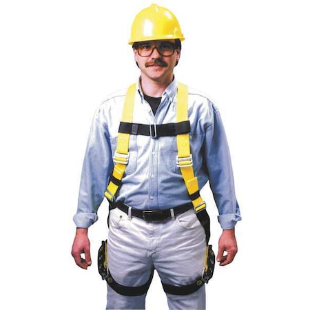 DuraLite Full Body Harness, L/XL, 400 lb., Mating Chest/ Tongue Leg Straps, Back D-Ring