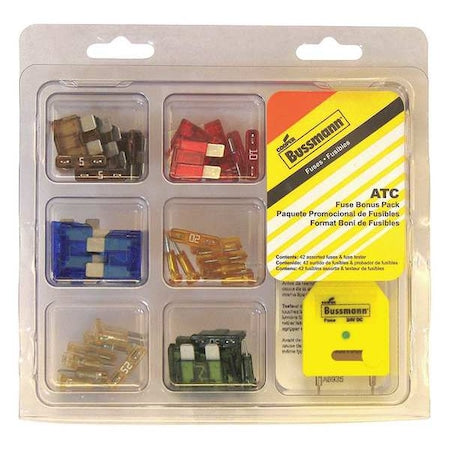Automotive Fuse Kit, ATC Series, 42 Fuses Included, No Fuse Class Class, 5 to 30A, Not Rated