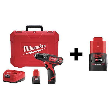 12.0 V Hammer Drill, Battery Included, 3/8 in Chuck