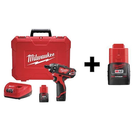 Cordless Screwdriver Kit,12V,W/Add Bat