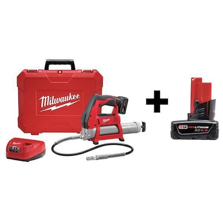 Cordless Grease Gun,12V,W/Add Battery