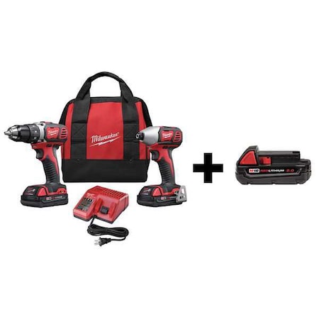 Cordless Combo Kit,18.V, Includes Additional Battery