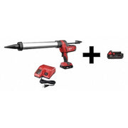 Cordless Caulk Gun Kit, Black/Red, 20 oz Capacity, 18V DC