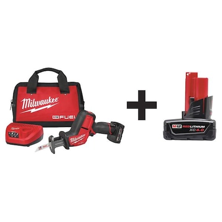 M12 FUEL HACKZALL Recip Saw Kit + M12 XC 4.0 Battery Pack