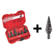 Step Drill Bit Set, 6PC + No. 4 Step Drill Bit, 3/16" - 7/8" by 1/16"