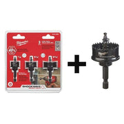 Thin Wall Hole Saw 3 PC Set + 7/8" Shockwave Impact Hole Saw