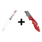 50 9" L x 14 TPI Metal Cutting Bi-metal Reciprocating Saw Blade + Folding Utility Knife