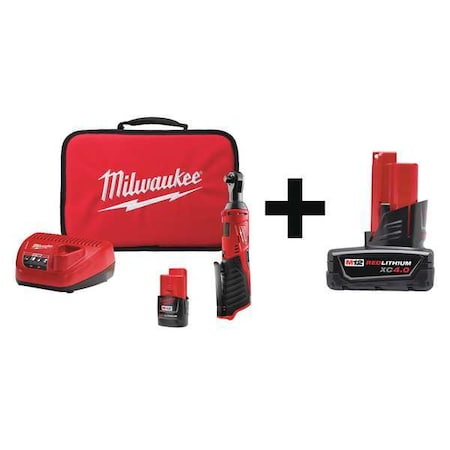 M12 Cordless 3/8" Lithium-Ion Ratchet Kit + M12 XC 4.0 Battery
