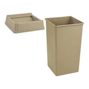 Trash Can,Square,Beige,35 gal.