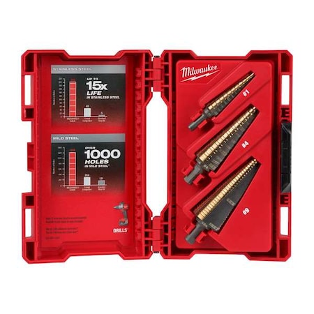 3 pc. Cobalt Step Bit Set