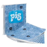 Sorbent Pad, 22 gal, 15 in x 19 in, Water, Blue, Polypropylene