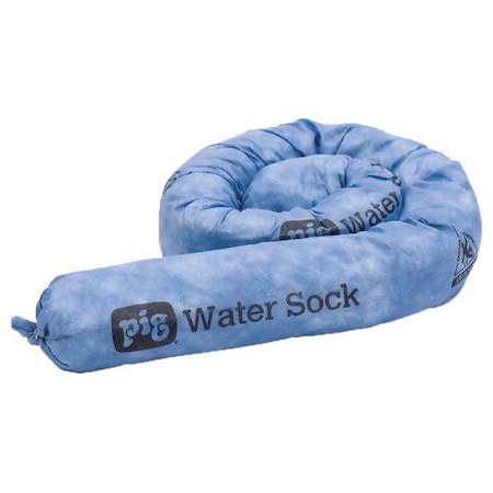 Sorbent Sock, 35 gal, 3 in x 4 ft, Water, Blue, 20 PK