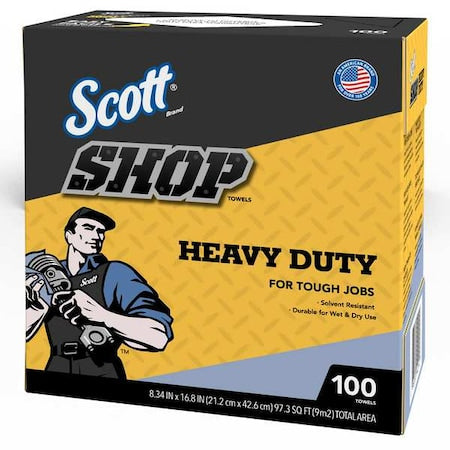 Scott Dry Wipe, 10 Sheets, No Roll, Blue, 10 PK