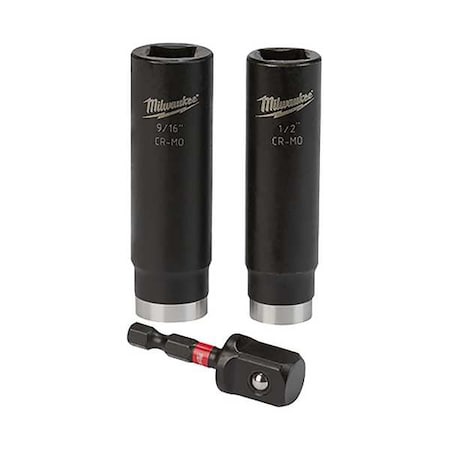 3 pc. SHOCKWAVE Impact Duty 1/2 in. Drive SAE Deep Well 6 Point Socket Set
