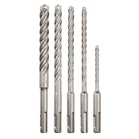 5 pc. 4-Cutter MX4 SDS-Plus Rotary Hammer Drill Bit Set