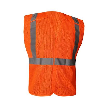 High-Visibility Vest, Polyester, Orange/Red, Size L