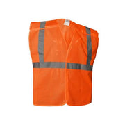 Hi-Vis Safety Vest XL Class 2 X Back, ,Hook and Loop 0 Pockets, No Mic Tab, {delete}
