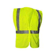 High-Visibility Vest, ANSI Class 2, Polyester Mesh, U Back Stripe, Zipper, Lime, 3XL