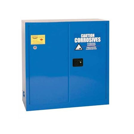 Hazardous Material Storage Cabinet, 30 gal, 1 Shelves, Steel, 43 in W x 44 in H x 18 in D, Blue