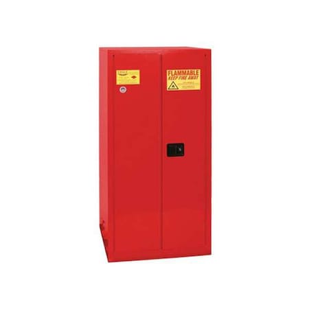 Hazardous Material Storage Cabinet, 55 gal, 1 Shelves, Steel, 34 in W x 65 in H x 34 in D, Red