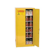 Hazardous Material Storage Cabinet, 96 gal, 5 Shelves, Steel, 34 in W x 65 in H x 34 in D, Yellow