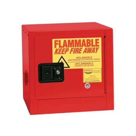 Hazardous Material Storage Cabinet, 2 gal, 1 Shelves, Steel, 17 in W x 18 in H x 17 in D, Red