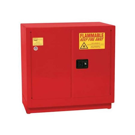 Hazardous Material Storage Cabinet, 22 gal, 1 Shelves, Steel, 35 in W x 35 in H x 22 in D, Red