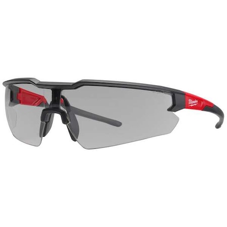 Safety Glasses Anti-Scratch, Gray Lens, Half-Frame, Wraparound