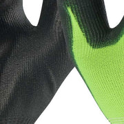 High Visibility Cut Level 1 Polyurethane Dipped Gloves - 2X-Large (12 Pairs), Polyurethane, Smooth