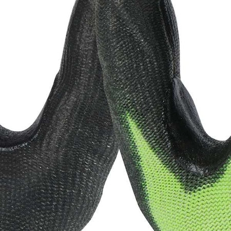 Hi-Vis Cut Resistant Coated Gloves, Cut Level A5 ,Dipped ,Polyurethane ,Smooth ,S ( 7 )