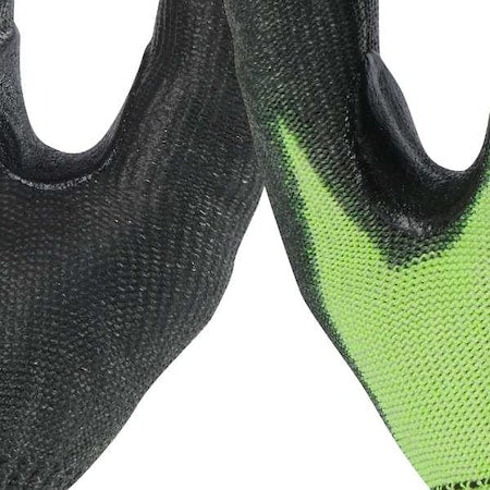 Hi-Vis Cut Resistant Coated Gloves, Cut Level A5 ,Dipped ,Polyurethane ,Smooth ,M ( 8 ) 12 PK