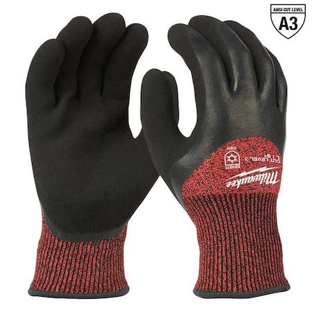 Cut-Resistant Winter Insulated Gloves, Cut Level A3 ,Double Dipped ,Latex ,Sandy ,L