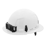 BOLT White Full Brim Hard Hat w/6pt Ratcheting Suspension - Type 1, Class E