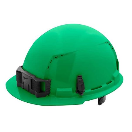 BOLT Green Front Brim Vented Hard Hat w/6pt Ratcheting Suspension - Type 1, Class C