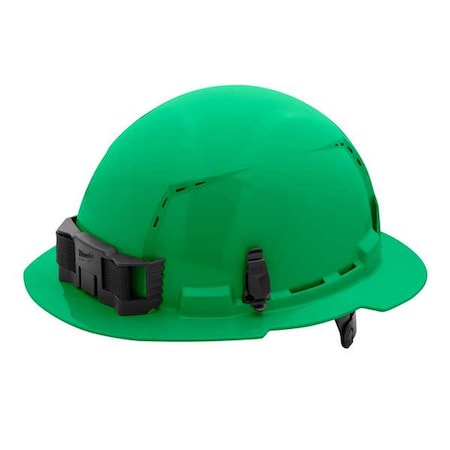 BOLT Green Full Brim Vented Hard Hat w/6pt Ratcheting Suspension - Type 1, Class C