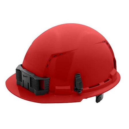 BOLT Red Front Brim Vented Hard Hat w/6pt Ratcheting Suspension - Type 1, Class C
