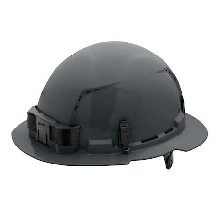 BOLT Gray Full Brim Vented Hard Hat w/6pt Ratcheting Suspension - Type 1, Class C