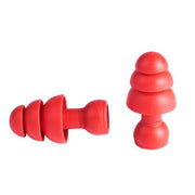 Reusable Silicone Replacement Banded Flanged Ear Plugs, Flanged Shape, 26 dB, Red, 5 PK