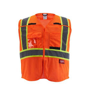 Class 2 CSA Compliant Breakaway High Visibility Orange Mesh Safety Vest - Small/Medium