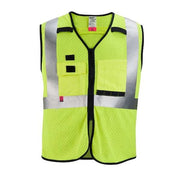 AR/FR Cat.1 High Visibility Vest 4XL/5XL Class 2 U Back, ,Zipper 10 Pockets, 2 Mic Tab, No