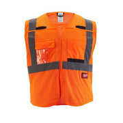 Class 2 Breakaway High Visibility Orange Mesh Safety Vest - Small/Medium