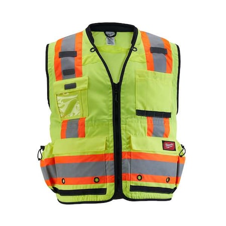 Class 2 Surveyor's High Visibility Yellow Safety Vest - 4X-Large/5X-Large