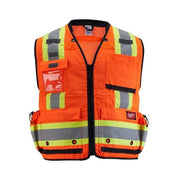 Class 2 Surveyor's High Visibility Orange Safety Vest - 2X-Large/3X-Large