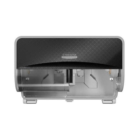 Toilet Paper Dispenser,2 Rolls,Plstc,Blk