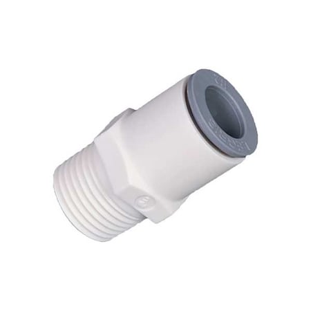 Metric Plastic Push-to-Connect Fitting, Polymer, White
