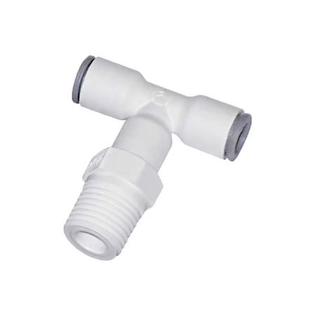 Fractional Plastic Push-to-Connect Fitting, Polymer, White