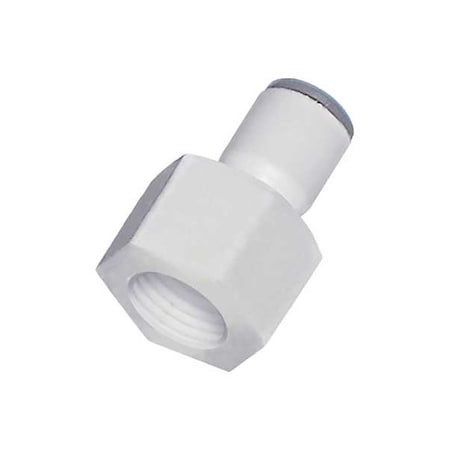 Fractional Plastic Push-to-Connect Fitting, Polymer, White
