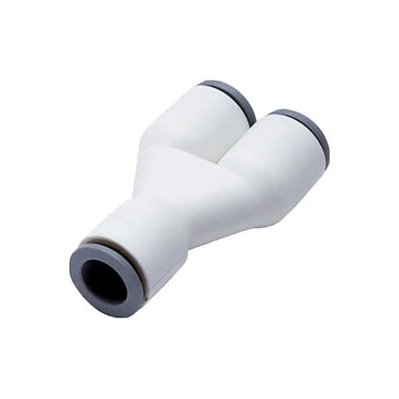 Metric Plastic Push-to-Connect Fitting, Polymer, White