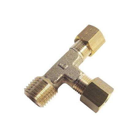 Tee,Brass,BSPT1/4",Comp8mm,Comp8mm